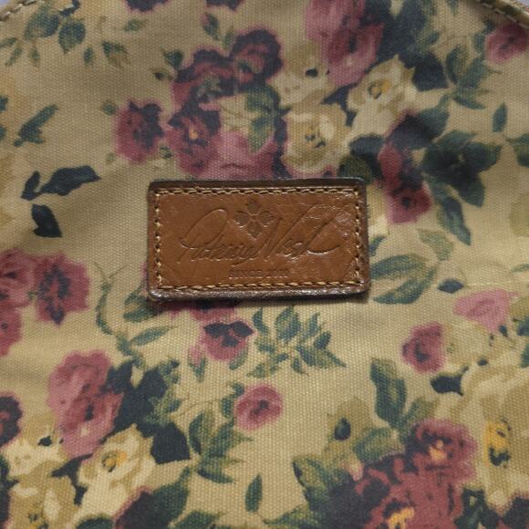 Patricia Nash Floral Canvas Backpack Vintage Rose Print Leather Trim Bag - Picture 2 of 14